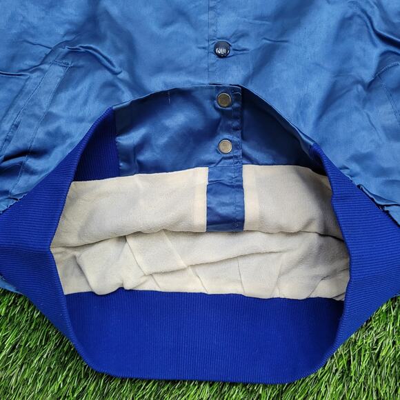 Vintage 90s Sussex-Wantage Jacket M 23x24 Blue Softball Baggy Boxy - Picture 10 of 15
